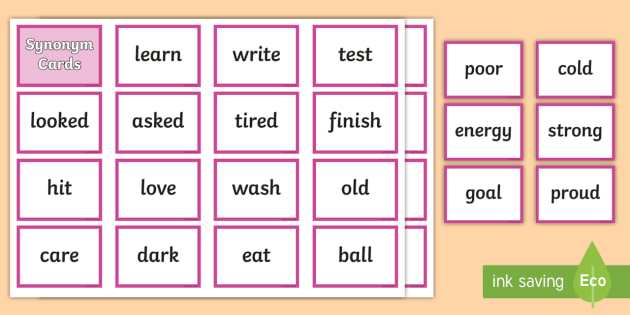 Synonyms Upper Primary Cards (teacher made)