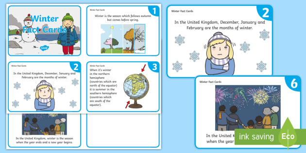 KS1 Winter Fact Cards (teacher made) - Twinkl