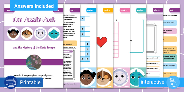 puzzle pack volume 7 kids logic puzzles twinkl l3