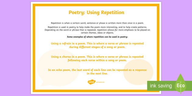repetition poems