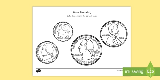 Download U.S. Coins Template for Kids - Elementary Resources