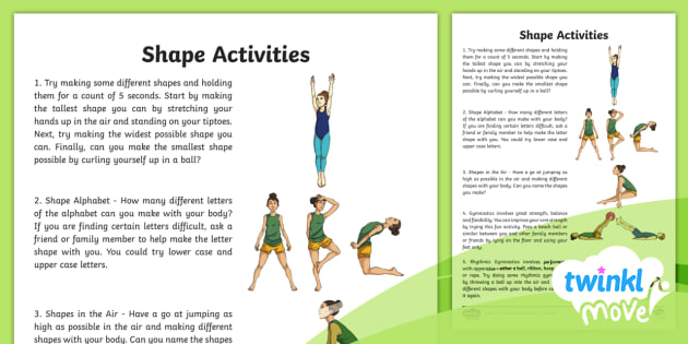 Shape Home Learning Tasks - Year 3 PE Gymnastics Lesson