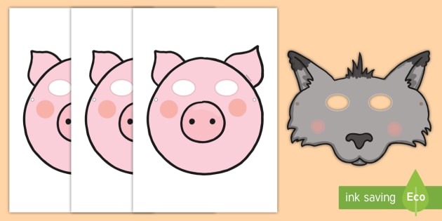 Novelista flotador Pórtico Three Little Pigs Dramatic Play Masks (teacher made)