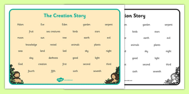 Adam And Eve Creation Story Word Mat Adam Eve Eden Serpent Fruit