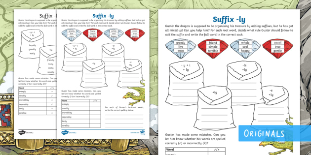 Ks2 The Wyrmstooth Crown Adding The Suffix Ly Worksheet