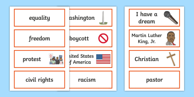Martin Luther King Jr Words Martin Luther King Jr. Word Cards (Teacher Made) Martin Luther King Jr Words Martin Luther King Jr. Word Cards (Teacher Made)