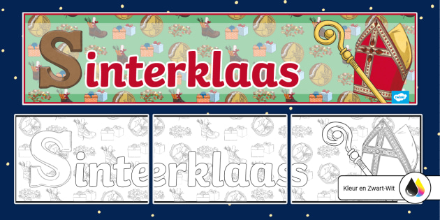 Wereldwijd Vlekkeloos vloot Sinterklaas Banner Decoratiemateriaal (Teacher-Made)