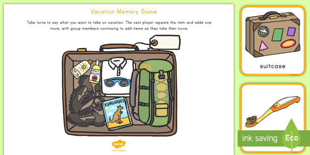 Download Vacation Memory Game Teacher Made