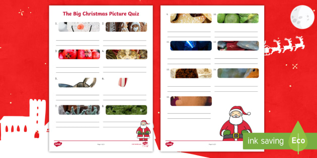 Printable Christmas Picture Quiz Worksheet Twinkl