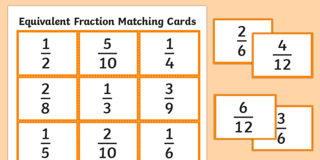 Fractions Interactive Matching Activity Twinkl