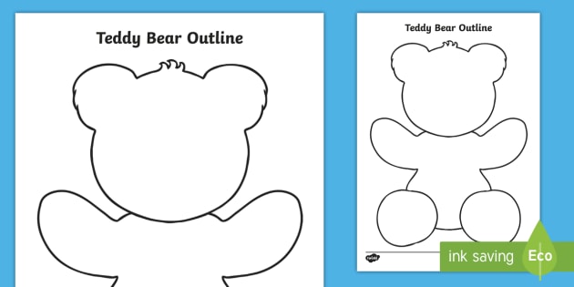 Teddy Bear Outline Template