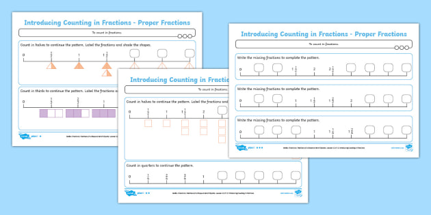 y2 counting in mixed number fractions maths activity sheets