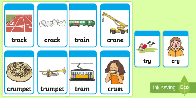 'tr' and 'kr' Cluster Contrast Flashcards (teacher made)