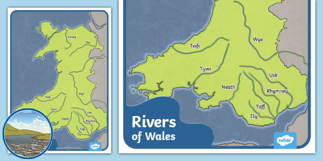 Rivers In Wales Map Welsh Rivers Map - Rivers In Wales (Teacher-Made) - Twinkl