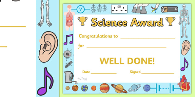 Science Award Certificate Science Award Certificate Science