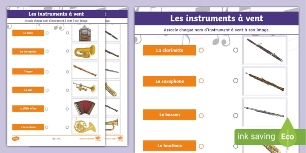 Set de mots : Les instruments de musique (Teacher-Made)