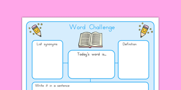 Word Challenge Worksheets (teacher made)