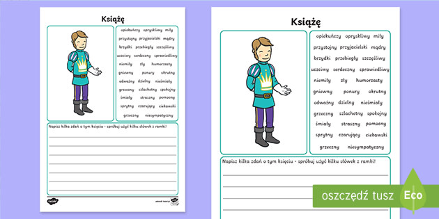 Książę | Karta Pracy | Opis Postaci (Teacher-Made)
