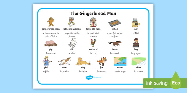 the-gingerbread-man-word-mat-french-translation