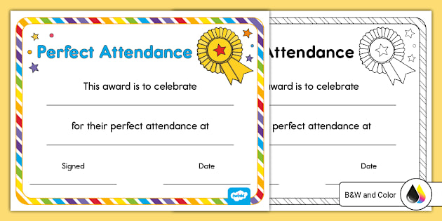 perfect-attendance-certificate-teacher-made-twinkl for Free Printable Editable Perfect Attendance Certificates Perfect Attendance Certificate (Teacher-Made) - Twinkl for Free Printable Editable Perfect Attendance Certificates