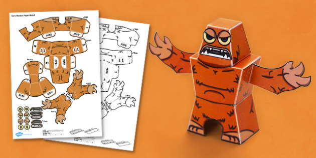 Monster 3D Halloween Paper Model (teacher made) - Twinkl Monster 3D Halloween Paper Model (teacher made) - Twinkl