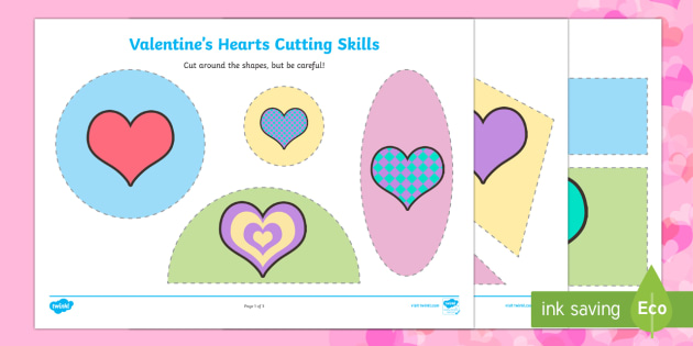 Valentine’s Day cutting activities | Easy to print | Twinkl