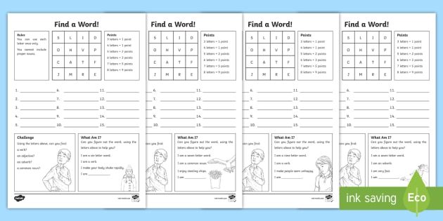 Find A Word Activity for Kids | Literacy Puzzle | Year 3-6