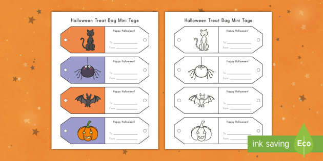 Halloween Treat Bag Tags Printable | Twinkl (teacher made)