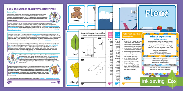 EYFS The Science of Journeys Activity Pack (teacher made)