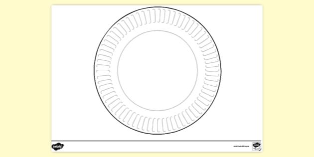 FREE Paper Plate Colouring Sheet Colouring Twinkl Resources