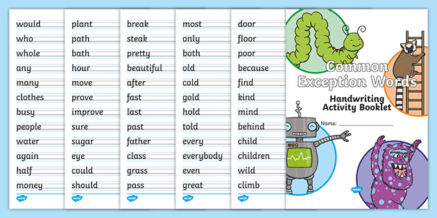 year-2-common-exception-words-handwriting-worksheets