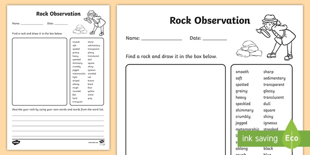 T2 S 127 Rock Observation Activity Sheet  Ver 1 