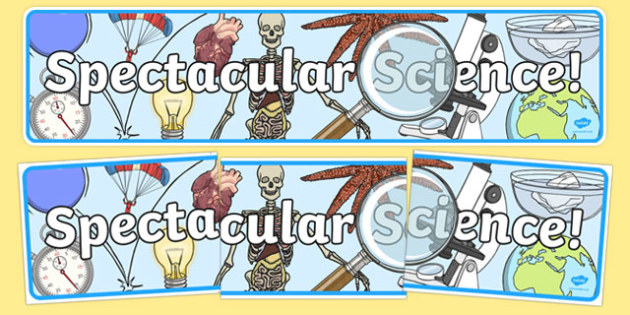 Cursive Spectacular Science Display Banner Teacher Made