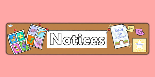 Notices Display Banner - notices, notice board, banner, header, teacher