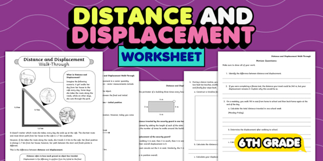 Distance And Displacement Worksheet Distance Vs Displacement Worksheet