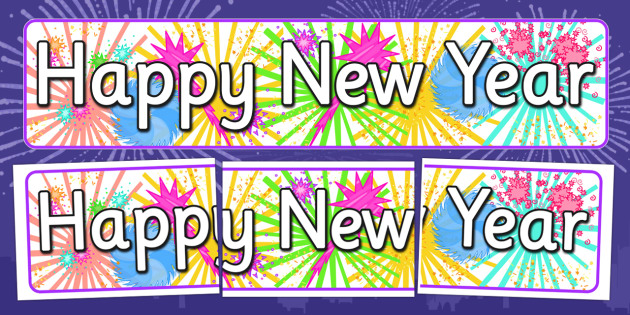 Happy New Year Display Banner - happy, new year, display, banner