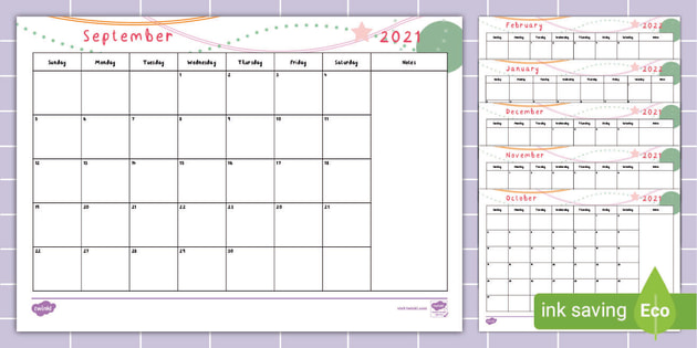 Month At A Glance Calendar 2022 2021-2022 Month At A Glance Calendar | Twinkl Busy Bees