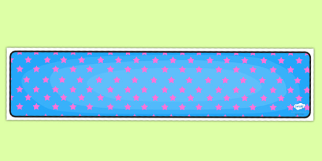 Free Blue With Pink Stars Editable Display Banner
