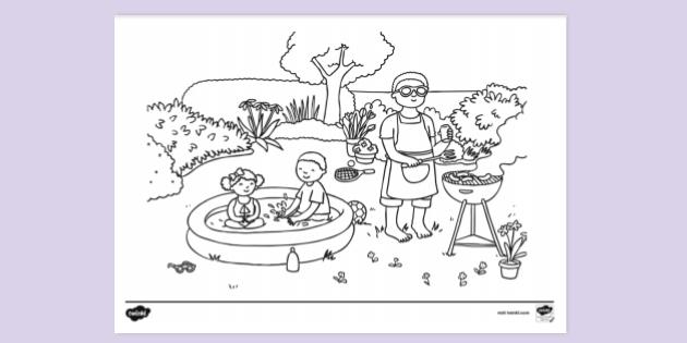 Free Printable Summer Colouring Page For Kids Ks1 Twinkl