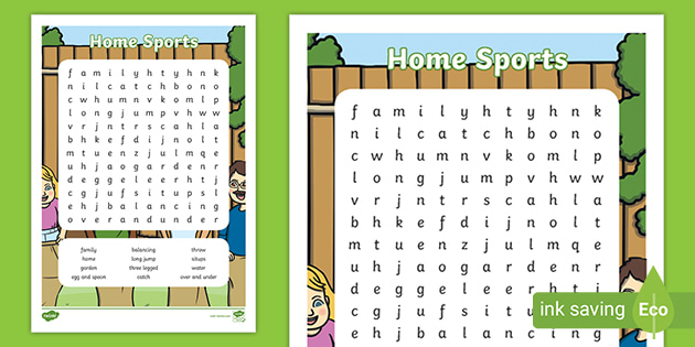 home sports day word search teacher made