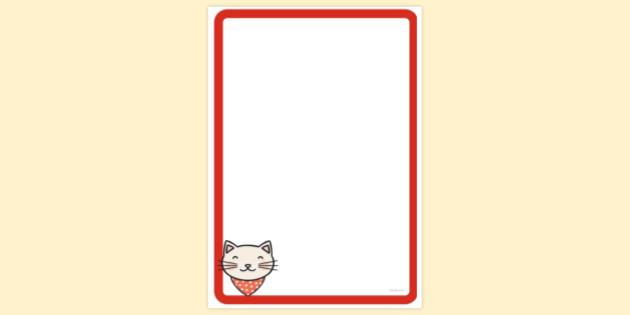 Cat Face Cute Page Border | Page Borders | Twinkl