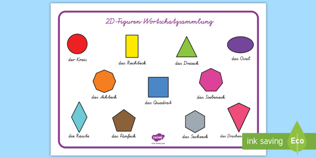 2d Shape Word Mat German Teacher Made