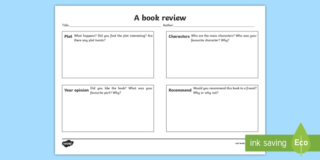 book review template for ks1