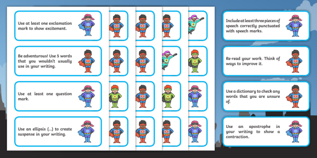 VCOP Superhero Challenge Cards (teacher made)