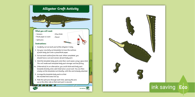 Alligator Crocodile - Laser Cut Out Unfinished Wood Craft Shape REP38