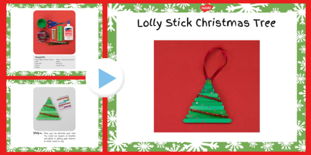 Download Christmas Tree Lolly Sticks Craft Instructions Ks1 Yellowimages Mockups