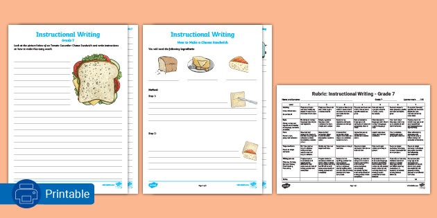 following a recipe worksheet instructional writing grade 7