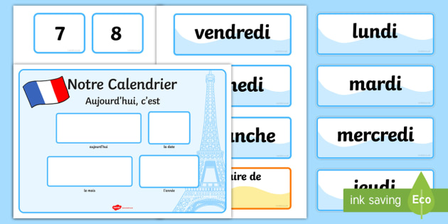 French Calendar - french, calendar, months, days, year