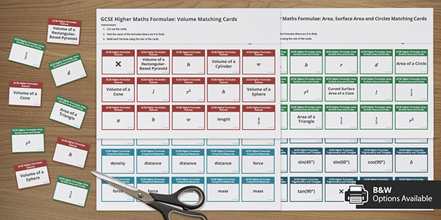 👉 GCSE Higher Maths Jigsaws: Formulae Worksheets