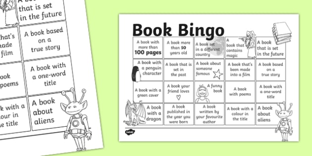 book bingo worksheet worksheet primary resources